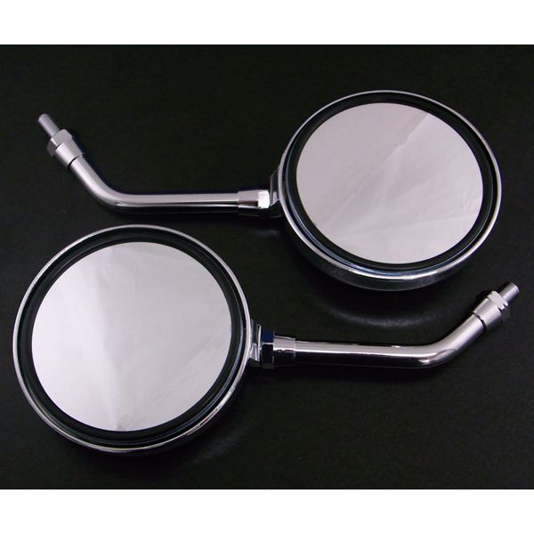 (LINEクーポン有)ALBA アルバ 101-027 バックミラー／ZIIタイプ 丸型 ／左右セット 正ネジ10mm ショートステー 101027 汎用