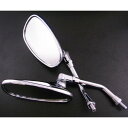 ALBA アルバ 101-039 オーバルクロムメッキミラー/左右セット 正ネジ10mm【鏡面:150mm】 101039