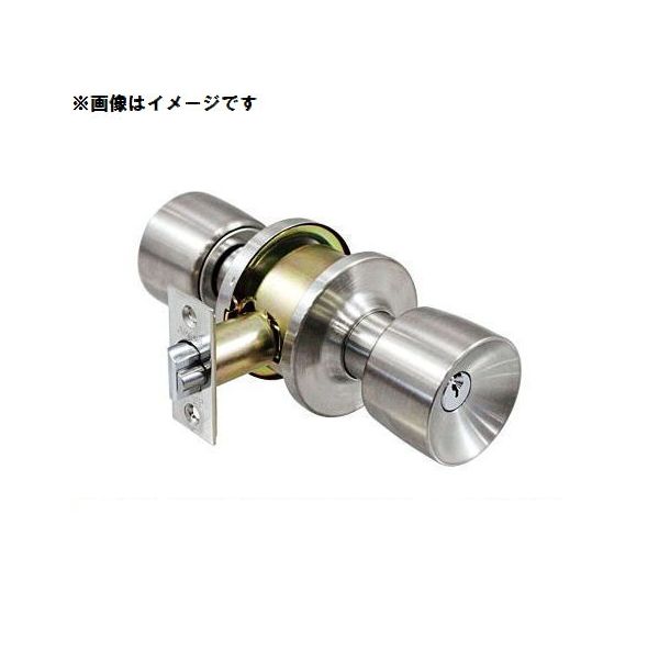 【商品説明】●仕様：玄関錠●ユニロック（円筒錠）USシリーズ●バックセット：64mm●取付可能扉厚：30mm以上〜45mm未満（標準用）●チリ寸法：6mm以下●握玉（ノブ）デザイン：E型（5本ピンシリンダー）●室内側：ノブ（ユニバーサルボタン）●室外側：ノブ（シリンダー）●材質／仕上：ステンレスヘアーライン（S11）●キー本数：3本動作●内側のボタンを押すと施錠され、外側のノブが固定される。●内側のノブは常に作動可能。●内側のノブを回すとボタンは元に戻って解錠される。●外側からキーで解錠（外側からキーで施錠できません。）●ボタンを押した状態で閉扉するとそのまま自動的に施錠状態となる。●ボタンを押して90°回しておくと、打つ側のノブをまわした時もボタンは元に戻らず、施錠状態が保持される。ゴール 錠前 ドアロック 円筒錠 US