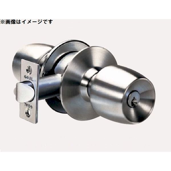 【商品説明】●仕様：玄関錠●ユニロック（円筒錠）USシリーズ●バックセット：57mm●取付可能扉厚：30mm以上〜45mm未満（標準用）●チリ寸法：6mm以下●握玉（ノブ）デザイン：Q型（6本ピンシリンダー）●室内側：ノブ（ユニバーサルボタン）●室外側：ノブ（シリンダー）●材質／仕上：ステンレスヘアーライン（S11）●キー本数：3本動作●内側のボタンを押すと施錠され、外側のノブが固定される。●内側のノブは常に作動可能。●内側のノブを回すとボタンは元に戻って解錠される。●外側からキーで解錠（外側からキーで施錠できません。）●ボタンを押した状態で閉扉するとそのまま自動的に施錠状態となる。●ボタンを押して90°回しておくと、打つ側のノブをまわした時もボタンは元に戻らず、施錠状態が保持される。ゴール 錠前 ドアロック 円筒錠 US