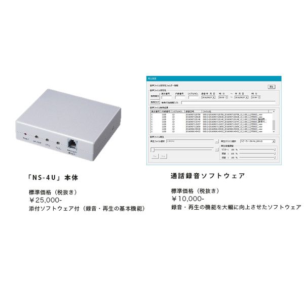 (LINEクーポン有)長塚電話工業所（NDK） NS-4U NSLOG_E001 直送 代引不可・他メーカー同梱不可 通話録音アダプター 拡張版 NS4UNSLOG_E001