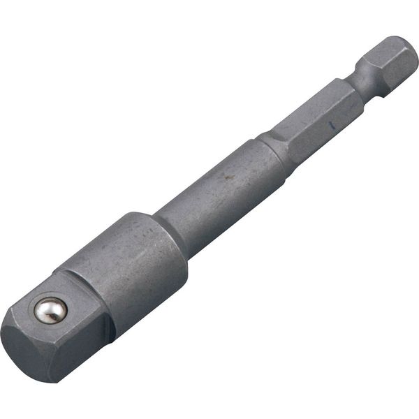 【商品説明】【仕様】●差込角(sq.)：9.5●六角軸対辺(S1)：1/4'●全長(L；mm)：65●チャック長さ(l；mm)：13●質量(g)：20【特長】●コードレスインパクトドライバJTAE115に使用できる六角軸対辺1/4'(6.35mm)→差込角9.5sq.の変換アダプタです。