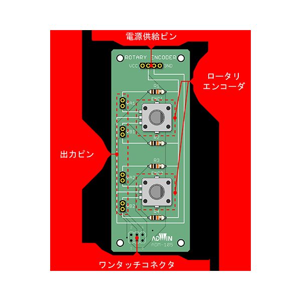 アドウィン ADWIN ADM-105 らくらく電子実験ボード エレモ ロータリエンコーダ ADM105