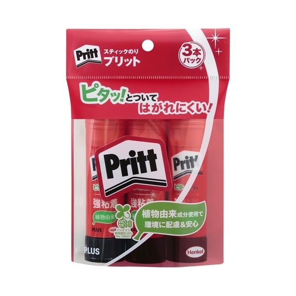 プラス 4977564650704 プリット強粘着 ミディアムセリース3本入 NS-702-3P スティックのり PLUS ミディアムサイズ