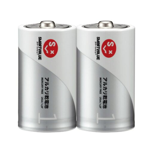 スマートバリュー N121J-2P アルカリ乾電池 単1×2本 N121J2P スマートバリュー N121J-2P アルカリ乾電池 単1×2本 N121J2P