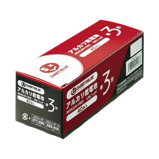 スマートバリュー N223J-4P-10 アルカリ乾電池!】 単3×40本 N223J4P10 スマートバリュー N223J-4P-10 アルカリ乾電池!】 単3×40本 N223J4P10
