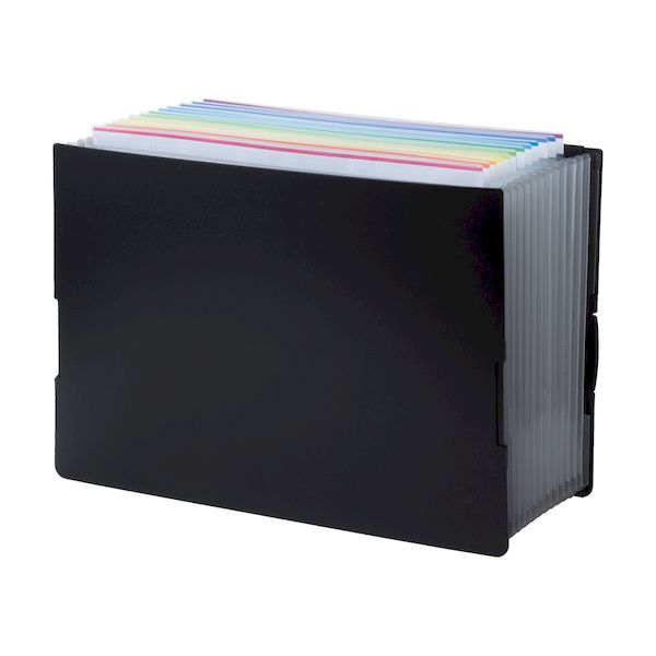 【商品説明】キャビネットにピッタリ収納できる。12色のロング見出しが付いたボックスタイプのドキュメント。