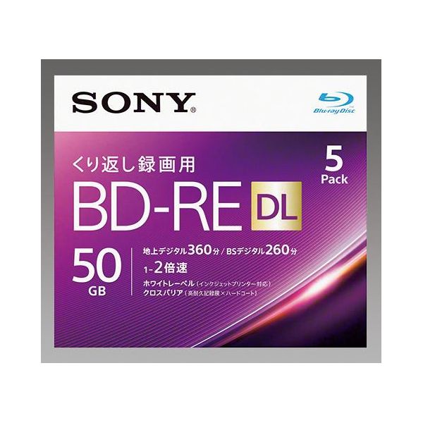 エスコ EA759GS-81 50GB BD−RE ビデオ用 2倍速／5枚 EA759GS81