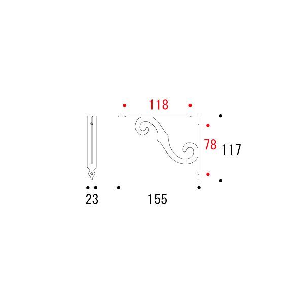 ゴーリキアイランド 620375 真鍮製棚受け アンティークシリーズ 古白色 150ミリ 真...