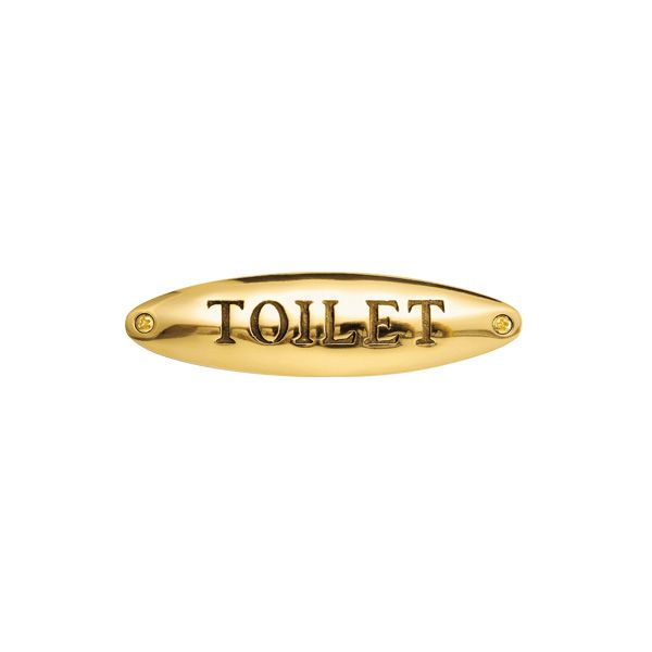 Doorplates - ゴーリキアイランド 630118 真鍮製サインプレート TD 金色 文字 TOILET 真鍮 サイン プレート ドアプレート ブラス 室名板 WC TOILE 文字TOILET