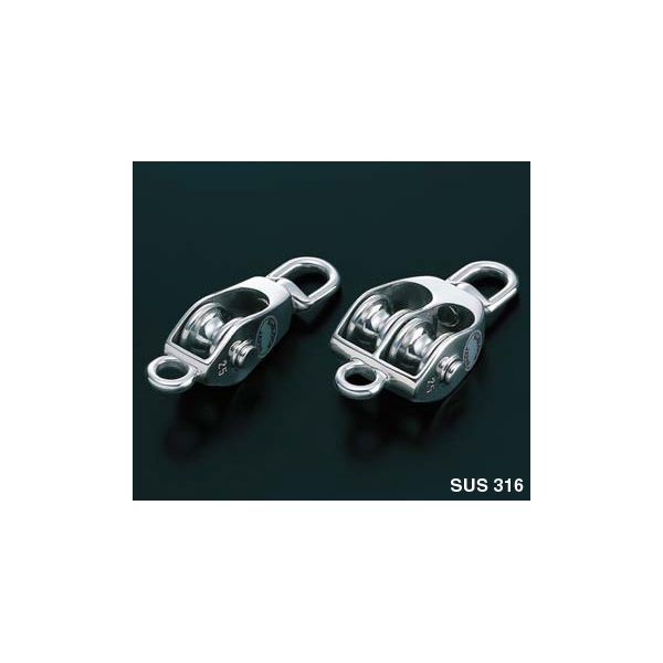 (LINEクーポン有)ふじわら アイオウル KI-25W KIブロック ベケ付 2車 25mm ステンレス製 滑車 KI25W