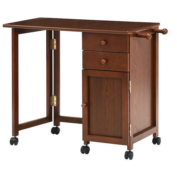 【商品説明】●使わないときは天板をたたんで収納できる●キャスター付きデスク。引出しや扉収納もあって便利。●商品サイズ（外寸）(約)幅88(45)×奥行40×高さ71cm●内寸及び補足説明：●組立式●折りたたみ式●キャスター付き●フック付●引...