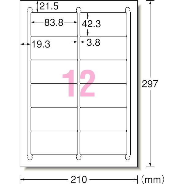 A-one エーワン 28915 ラベルシール インクジェット A4　12面　角丸　標準タイプ　汎用タイプ・インチ改行　20シート入 4906186289153 2