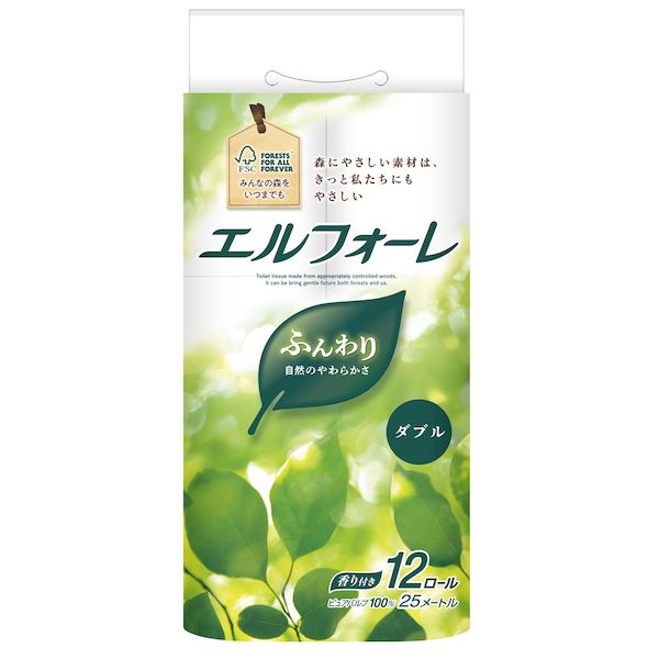 【同梱不可】【お一人さま1点限り】大王製紙 4902011106893 エリエール エルフォーレダブル25m 1パック12ロール＊6セット