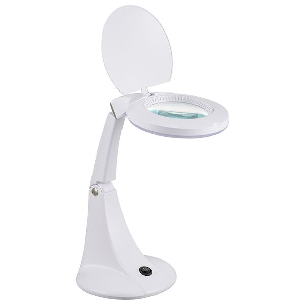 Orchid Lamps - オーム電機 DS-L30B-W ルーペ付きLEDスタンドライト(480lm/昼光色/レンズ倍率2.25倍/ホワイト） DSL30BW