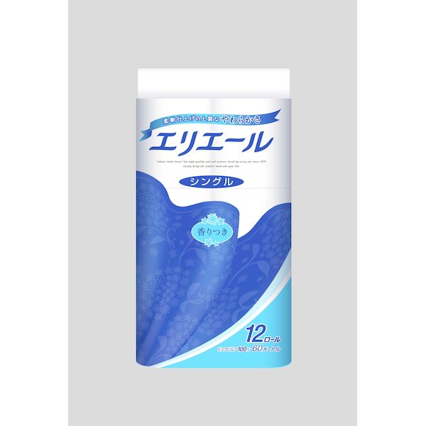 (LINEクーポン有)【同梱不可】【お一人さま1点限り】大王製紙 4902011822458 エリエールトイレットティシュー シングル55m 12ロール×6パック