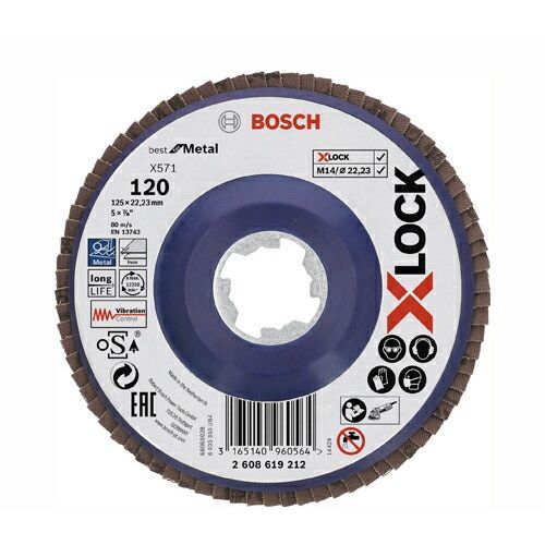 【即納在庫品】「直送」ボッシュ 2608619212 【10個入】 X−LOCK研磨ディスク125G120