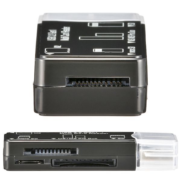 文具のブングットのオーム電機 PC-SCRWU303-K ＜USB Type-Aコネクタ接続＞microSDカードリーダー（主要49メディア/USB3.2Gen1/ブラック） PCSCRWU303K｜アングル3