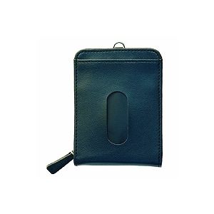 【商品説明】●孔雀の様にフルオープンするアコーディオン式カードホルダーです。しっとりと手に馴染む本革調合成皮革製。ポイントカード、診察券などの収納に便利です。●材質：ポリウレタン・ナイロン●本体サイズ：横77×縦102×厚さ22mm●仕様：15ポケット●ファスナー開閉