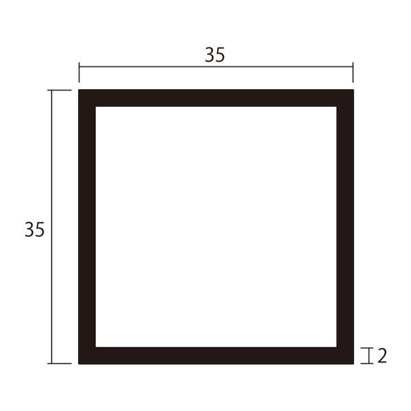 ハイロジック 4549396004200 3100420 アルミ角パイプ 2m 2．0x35x35mm シルバー 2入