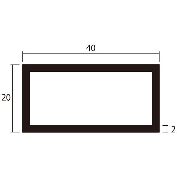 ハイロジック 4549396006655 3100665 アルミ角パイプ 1m 2．0x20x40mm ブラック 4入