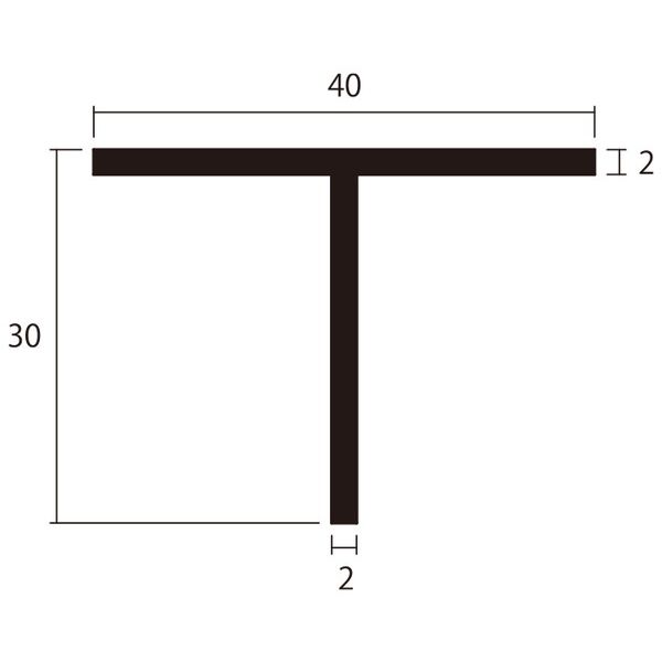 (LINEクーポン有)ハイロジック 4549396009397 3100939 アルミT型 2m 2．0x40x30mm ...