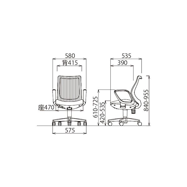 【個人宅配送不可】アイコ AICO OA-3215B-FBJ(FG3)BK 直送 代引不可・他メーカー同梱不可 オフィスチェア OA-3200シリーズ ローバック サークル肘タイプ ブラックシェル 背:メッシュ/BK OA3215BFBJ(FG3)BK [2]