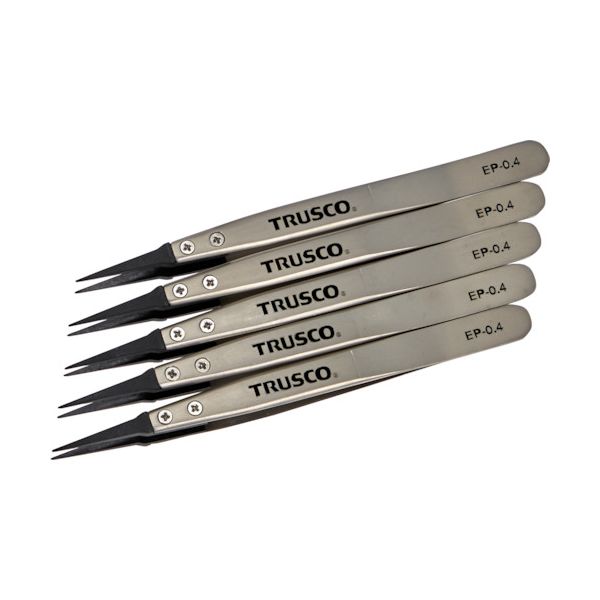 樂天商城 - 【即納在庫品】「直送」TRUSCO EP-0.4-M5 まとめ買い ESDチップピンセット 先細型 先端幅0．4mm 5本入り EP0.4M5