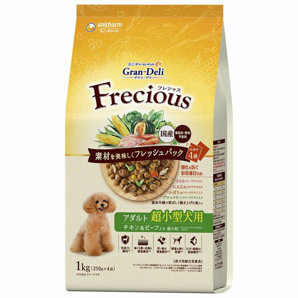 Premium - ユニ・チャーム 4520699680834 グラン・デリ フレシャス アダルト超小型犬用 チキン＆ビーフ入り 1kg