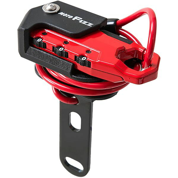 TANAX MF-4755 ヘルメット用ワイヤーロック ストレート レッド MF4755