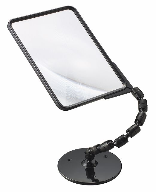 ●アームとネック部分が動き、レンズ面の位置と向きを見やすい角度に調整できます。●コンパクトなのにワイドフレームで広い視界で観察できます。●スタンド式でルーペを手持ちする必要がなく、両手を自由に使えます。●倍率：1.8倍●レンズサイズ：193...