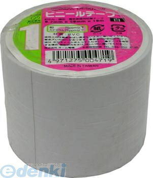 オーム電機 DE5010W 【4個入】ビニールテープ 幅5cm×長さ10m 白 DE5010W