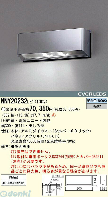 (LINEクーポン有)パナソニック電工 NNY20232LE1 防犯灯 AreaLux EVERLEDS LEDブラ...