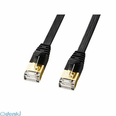 サンワサプライ KB-FLU7-02BK CAT7ウルトラフラットLANケーブル 2m、ブラック KBFLU702BK