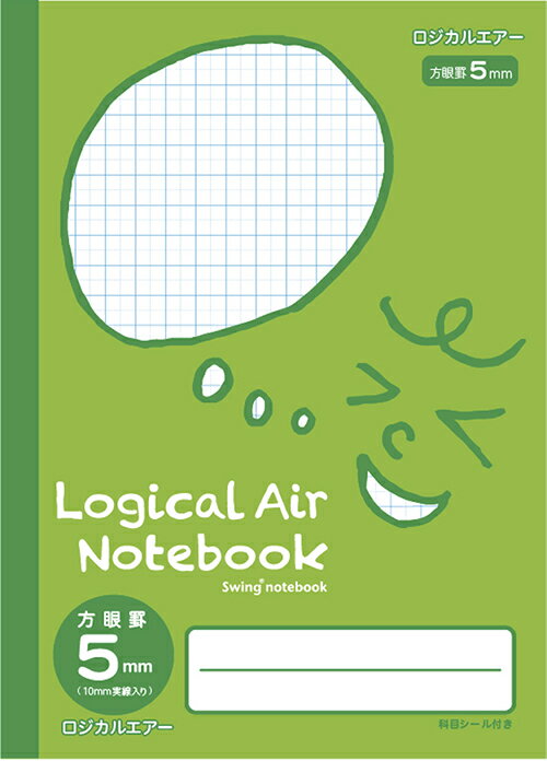 ナカバヤシ 67117 ロジカル・エアー フェイス柄 方眼5mm A4グリーン HA4-H501-G
