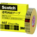 3M スリーエム 665-1-12 透明両面テ−プ ライナーなし 12mm×30m 巻芯径25mm 665112(4)