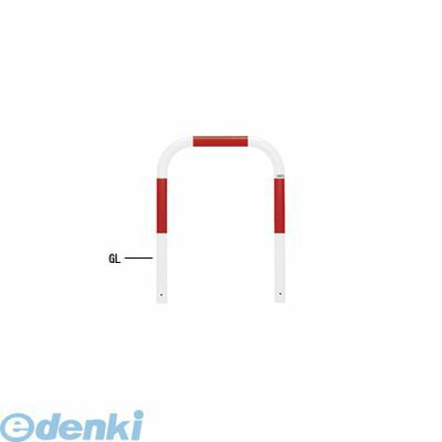 【個人宅配送不可】【個数：1個】帝金 Teikin 82-A R&W 直送 代引不可・他メーカー同梱不可 スチール製バリカー　横型・コノ字型・アーチ型・U字型車止めポール スタンダードタイプ φ60.5xt2.8 W700 H650 mm 赤白色 82AR&W