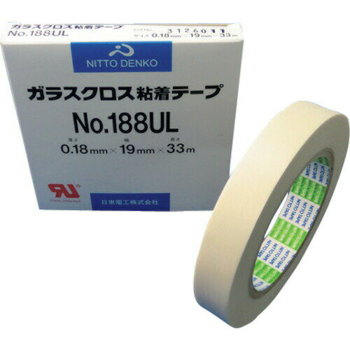 【即納在庫品】「直送」日東電工 NITTO 188UL-19 ガラスクロス粘着テープ NO．188U
