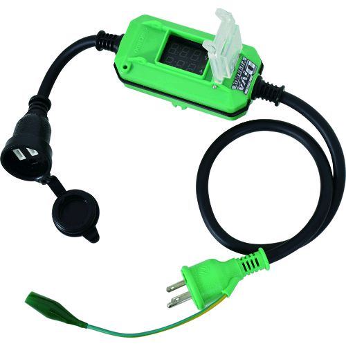 日動工業メーカーお問い合わせ：06-6905-6905【特長】●電圧と電流がひと目でわかるデジタルメーターです。●電圧降下と使い過ぎがデジタル表示で確認できます。【仕様】●電線仕様長さ(m)：0.9●電線仕様太さ(［［MM2］］)：2.0●電線仕様芯数(C)：3●コンセント仕様定格：2P・15A・125V アース付●コンセント仕様形状：［［三相1］］●コンセント仕様個数：1●限度電流(A)：15●漏電遮断器仕様：-●2P・3P兼用プラグ：○●接地端子：○●通電ランプ：○●電線種：SVCT●電源(V)：100●定格電流(A)：15●温度センサー：-【仕様2】●プラグ形状：ポッキンプラグ●保護等級：IPX3【原産国】台湾