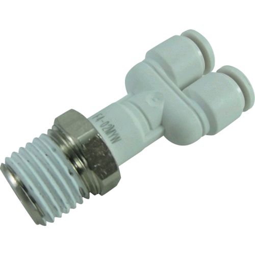 (LINEクーポン有)【即納在庫品】「直送」千代田通商 F4-02MYW ファイブメイルブランチワイ W 白 4mm・R1／4 F402MY F402MYW チヨダ CHIYODA(4.0)