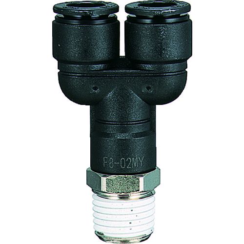 【即納在庫品】「直送」千代田通商 チヨダ F8-02MY チヨダ ファイブメイルブランチワイ 8mm・R1／4 F802MY CHIYODA チヨダファイブメイルブランチワイ
