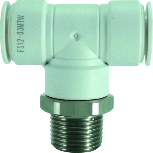 【即納在庫品】「直送」千代田通商 FS12-03MTW ファイブSUSメイルブランチティ 白 12mm・R3／8 FS FS1203MTW チヨダ CHIYODA 4537327046399