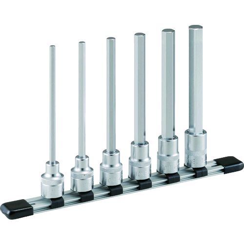 【即納在庫品】「直送」前田金属工業 TONE HH406LL 超ロングヘキサゴンソケットセット ホルダー付 6pcs(4.0)