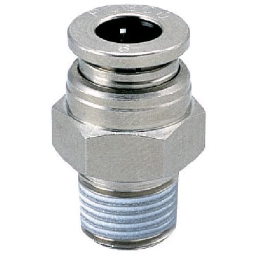 【即納在庫品】「直送」ピスコ KC10011 チューブフィッティング ブラスストレート チューブ10 ネジR1／8 ゴムHNBR カバー無ー無(4.0)