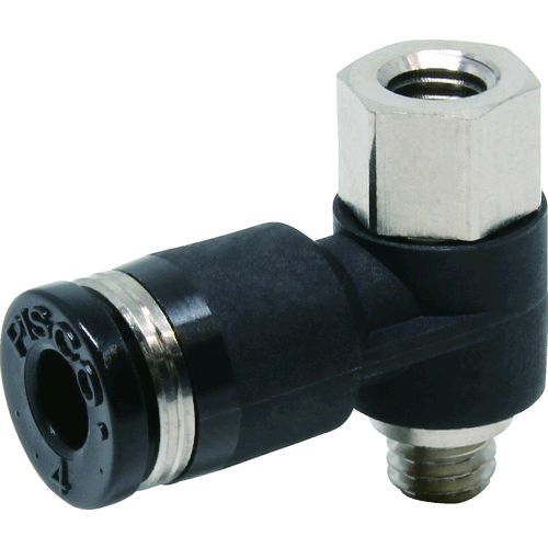 【即納在庫品】「直送」日本ピスコ ピスコ PHF4-M5 チューブフィッティング メスユニバーサルエルボチューブ4ネジM5PHF4M5