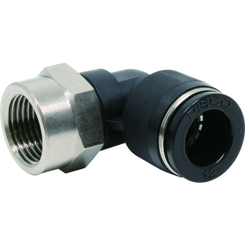 【即納在庫品】「直送」日本ピスコ ピスコ PLF12-03 チューブフィッティング メスエルボチューブ12ネジ..