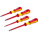 【即納在庫品】「直送」KTC PMDEZA4 絶縁ドライバセット 4本組 EN60900適合品 刃先No.1、No.2、マイナス4、マイナス5.5