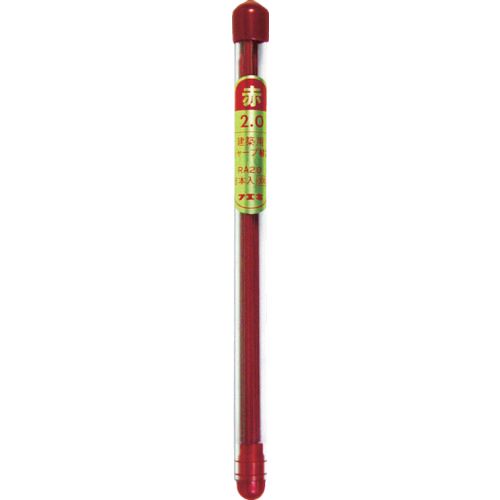 【即納在庫品】「直送」4902561609660 建築用シャープペンシル2．0mm替芯 赤 6本入