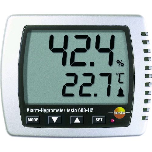 (LINEクーポン有)【即納在庫品】「直送」2871000 卓上式温湿度計 LEDアラーム付 4029547000331 テストー