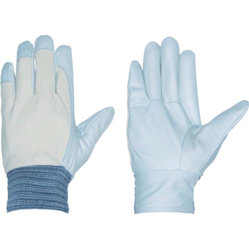 【即納在庫品】「直送」ペンギンエース TH-532 牛本革手袋 袖口ゴムタイプ 国産クレスト甲メリ ホワイト MTH532
